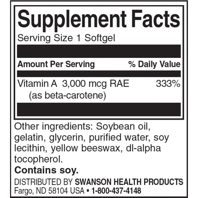 Bêta-carotène 10 000 UI - 100 capsules de gel