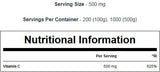 100% de poudre de vitamine C 100 grammes