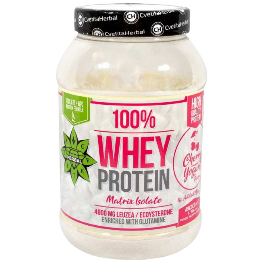 Matrice d'isolat de protéines de lactosérum 100% avec levzea | Cherry Yogourt - 800 grammes