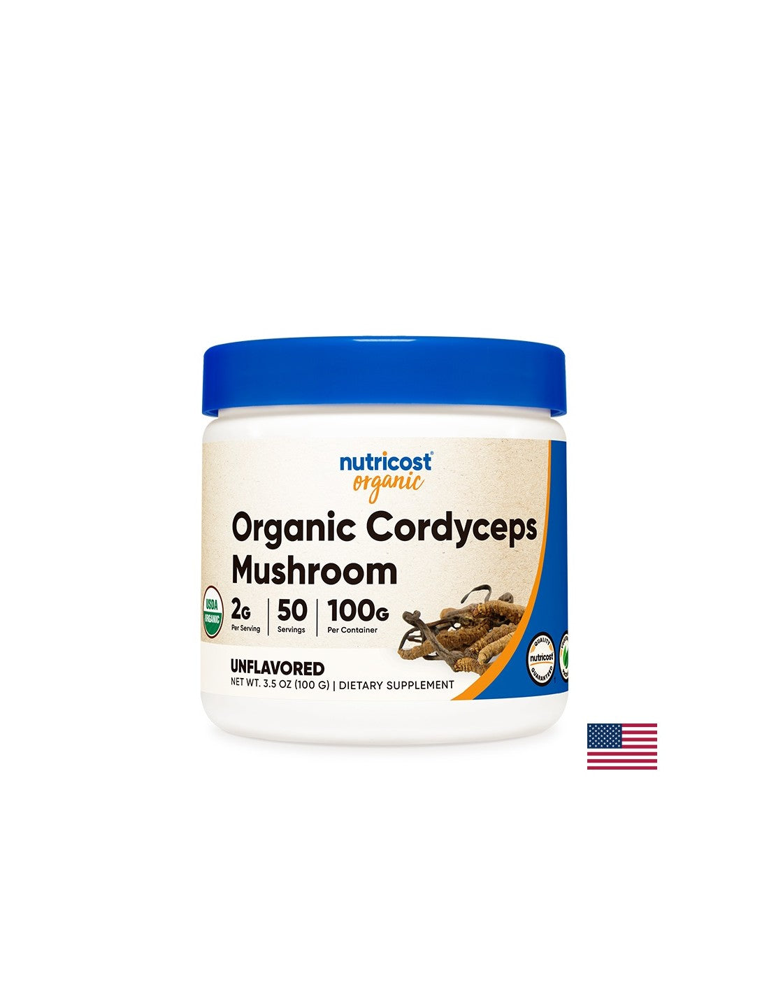 Pour la fatigue et le stress - Cordyceps Bio, 100 g, <tc>Nutricost</tc> poudre