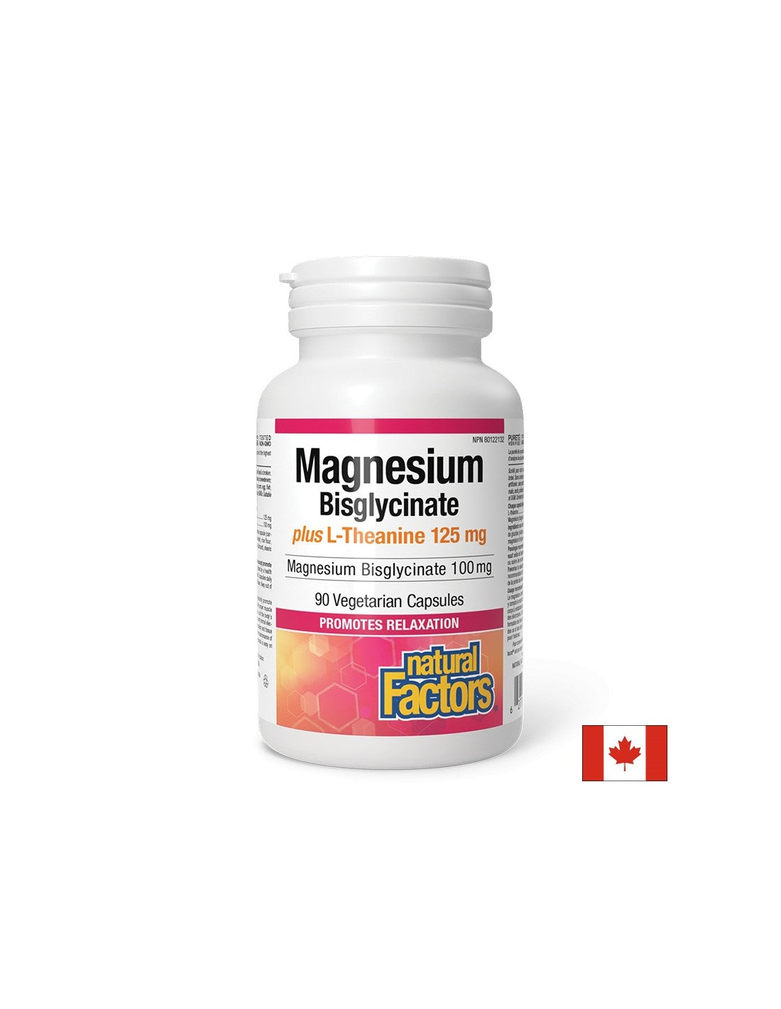 Stress et bonne humeur - Magnésium (bisglycinate) 100 mg + L-théanine 125 mg x 90 capsules