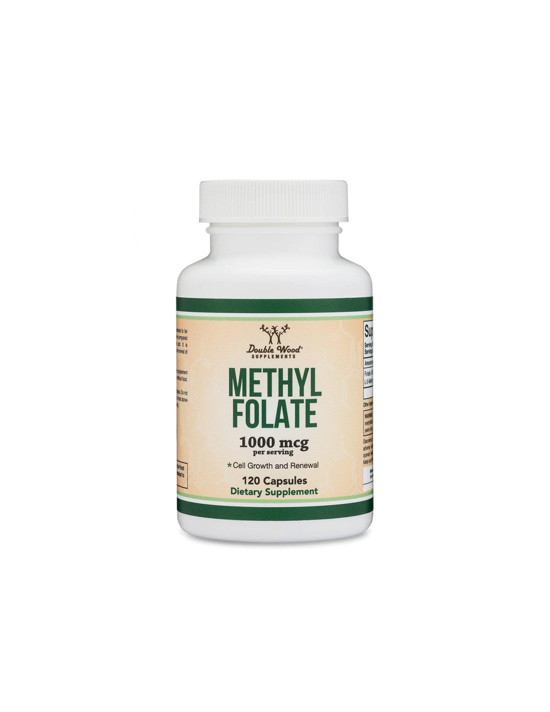 Acide folique - forme biologiquement active - méthylfolate, 1000 µg, 120 capsules pour un apport de quatre mois