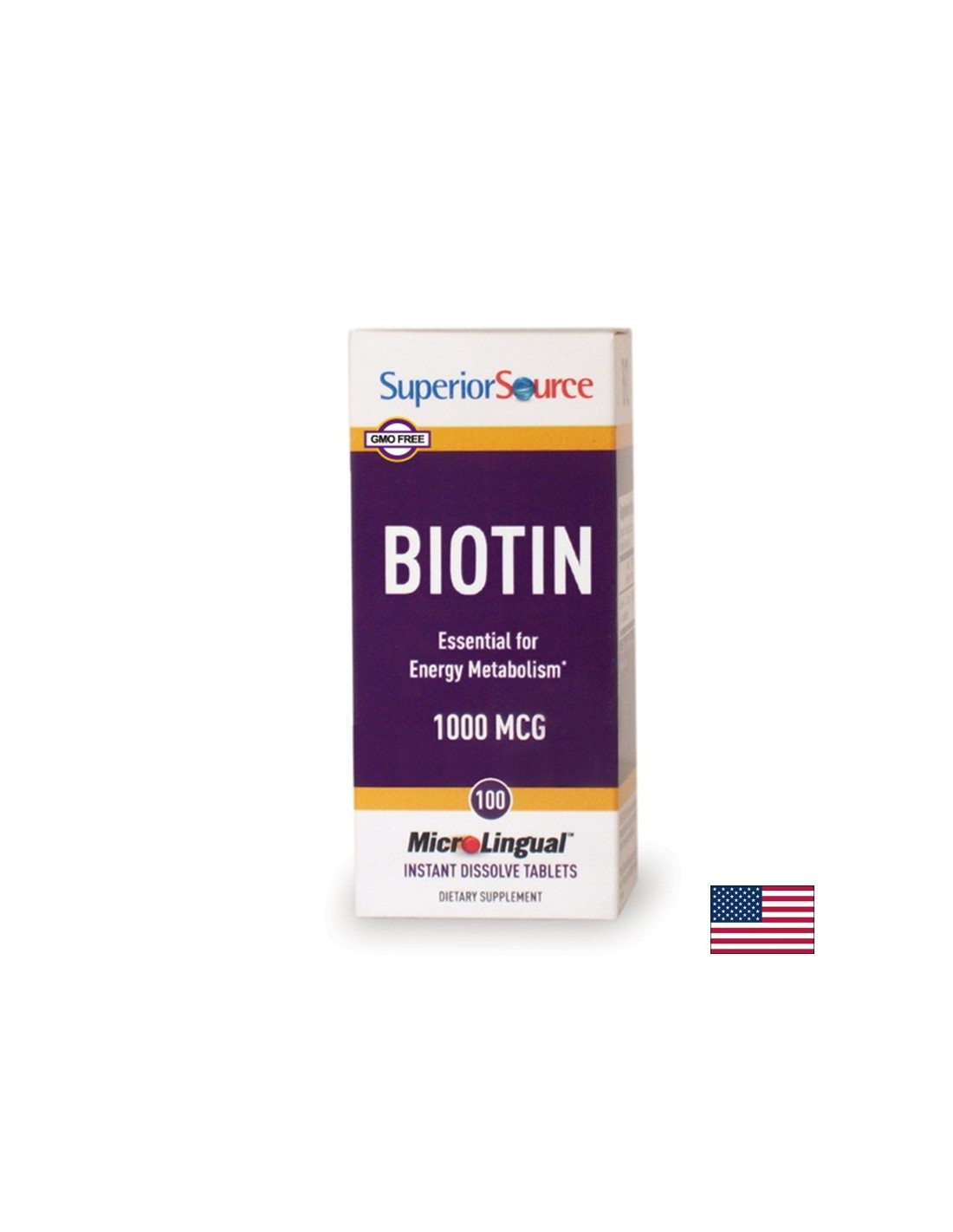 Biotine - Cheveux et peau, 1000 mg x 100 comprimés sublinguaux <tc>Superior Source</tc>