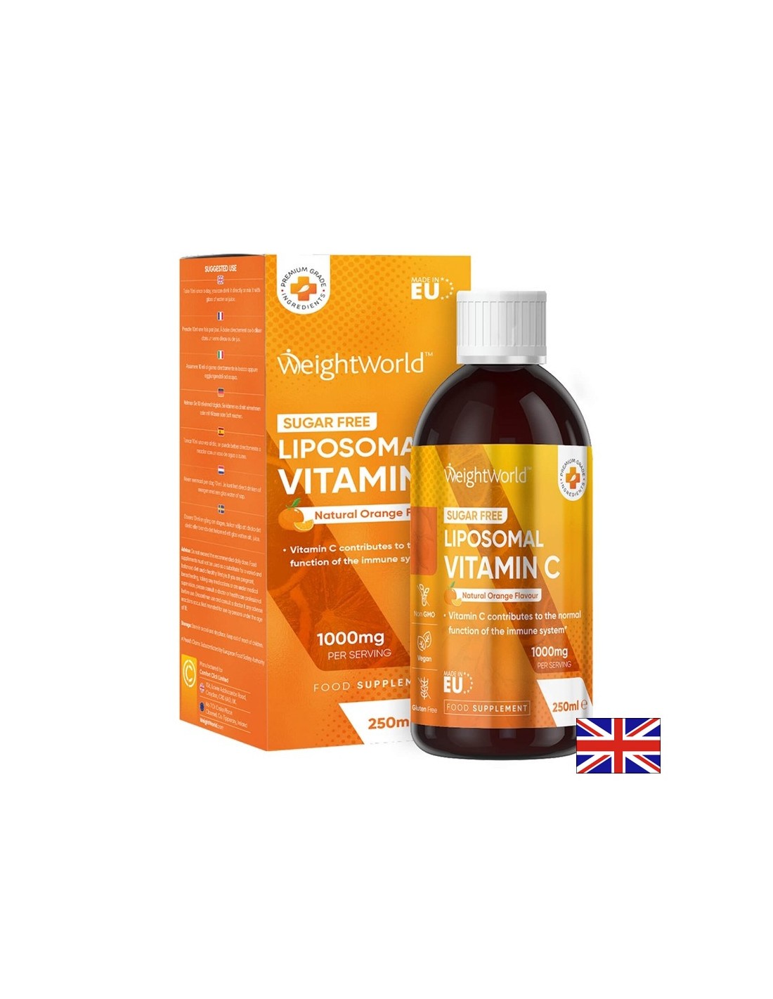 Immunité - Vitamine C (liposomal), 1000 mg x 250 ml, saveur d'orange