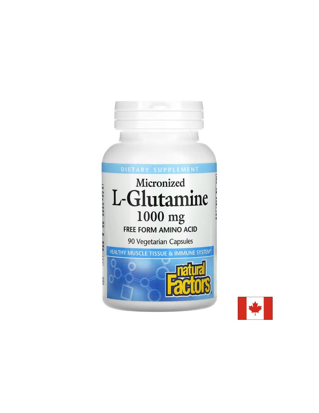 Pour la barrière intestinale et la fonction musculaire - L-glutamine (micronisée), 1000 mg, 90 capsules