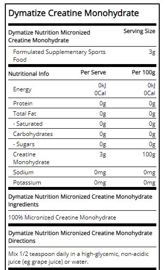 Créatine monohydrate - 0,300 kg