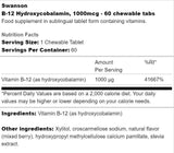 B-12 Hydroxycobalamin 1000 mcg 60 comprimés à croquer