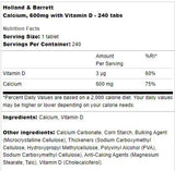 Calcium 600 mg + vitamine D - 240 comprimés