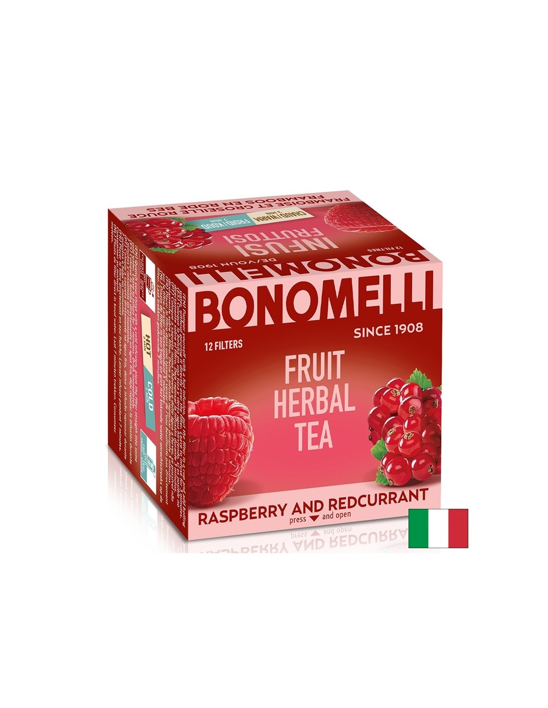 Thé à fruits avec des framboises et des cassis rouges - Fresure naturelle, 12 sachets