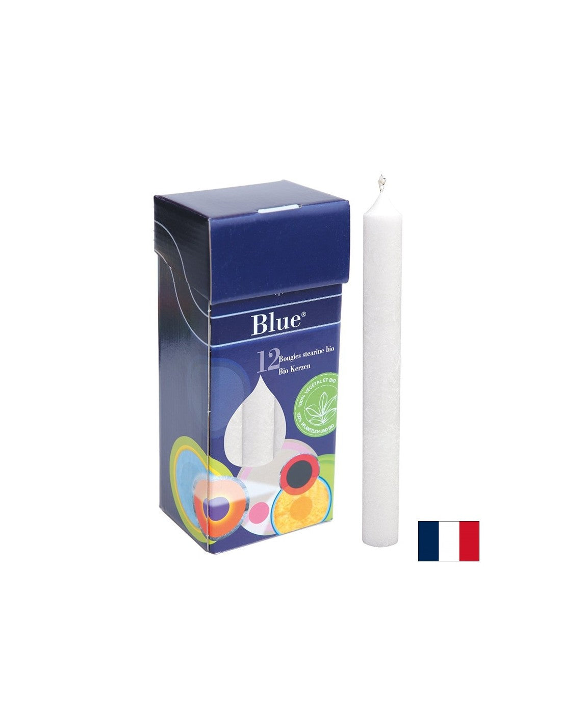 Bougies de stéarine - blanc, bio, 12 pcs.