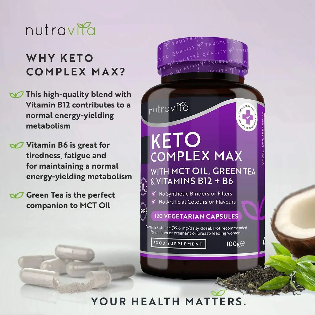 Keto Complex Max /120 gélules, 60 doses/ <tc>Nutravita</tc>