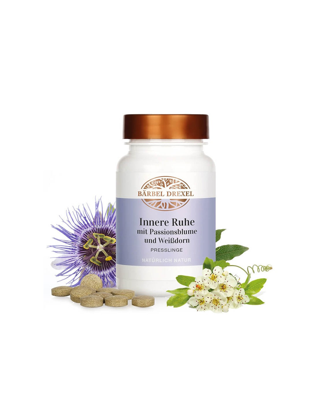 Formule anti-stress pour la tranquillité d'esprit - À l'aubépine, à la passiflore et au pavot de Californie, 120 comprimés <tc>Bärbel Drexel</tc>