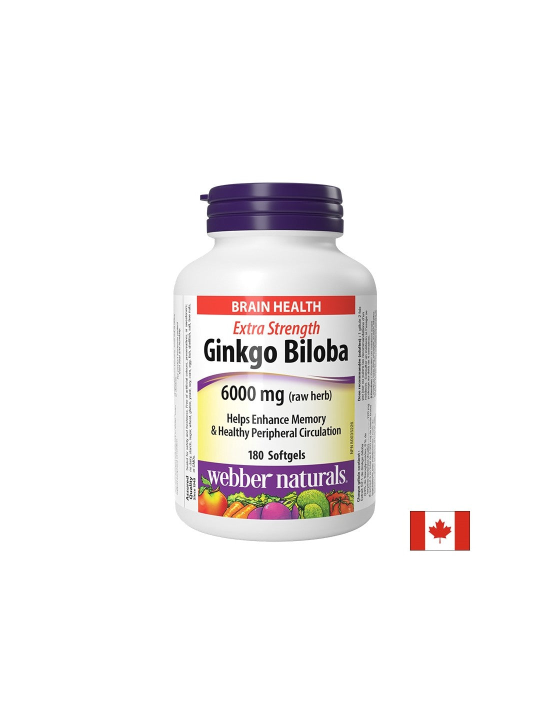 Mémoire et concentration - Ginkgo biloba, 120 mg x 180 capsules softgel