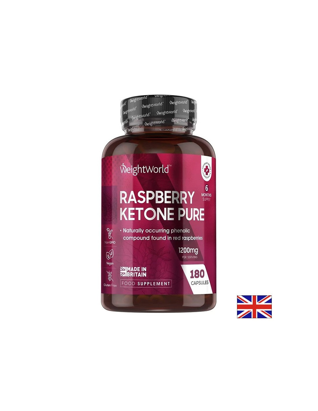 Brûlure des graisses - Cétones de framboise, 1200 mg x 180 capsules du monde du poids