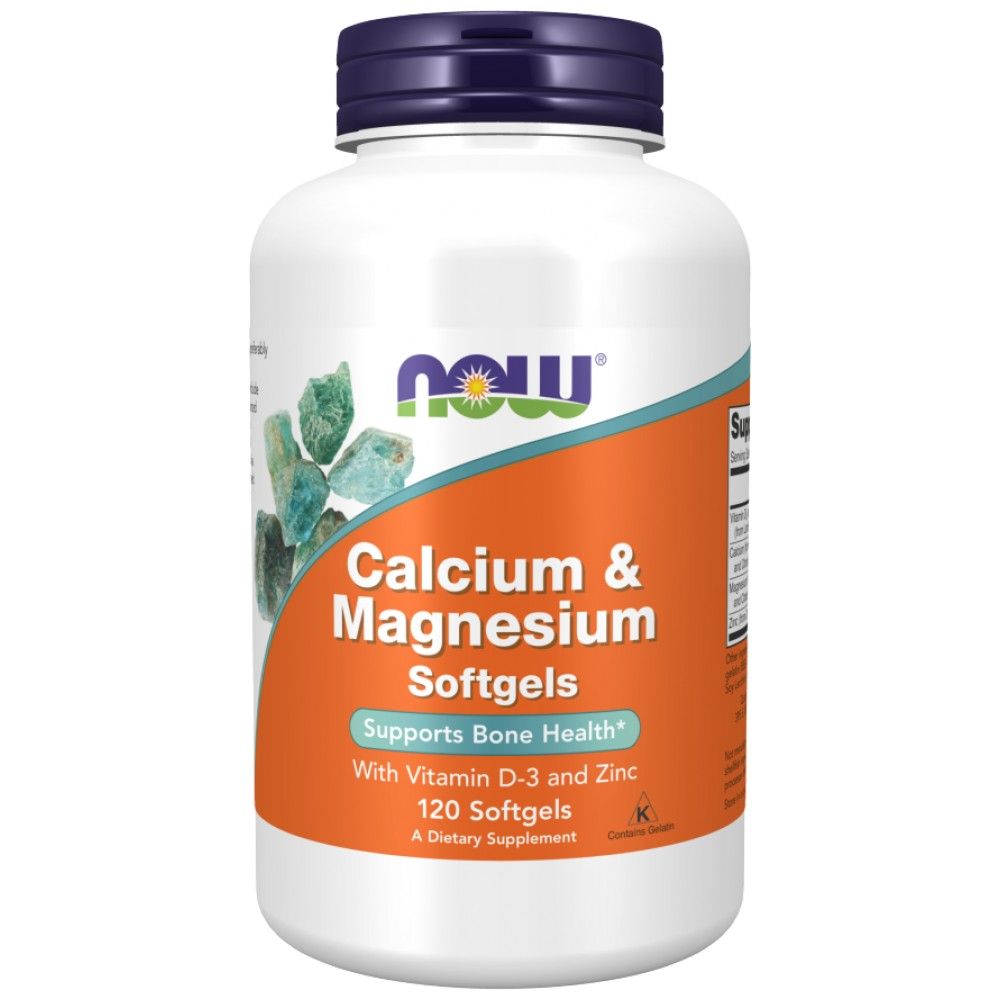 Calcium & Magnésium SoftGels/avec Vit D et Zinc - 120 capsules de gel