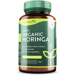 Organic Moringa - Bio Moringa 600 mg 120 Vegan Capsules - Nutra Best Europe