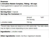 Complexe de malate L-Citrulline 750 mg 60 capsules