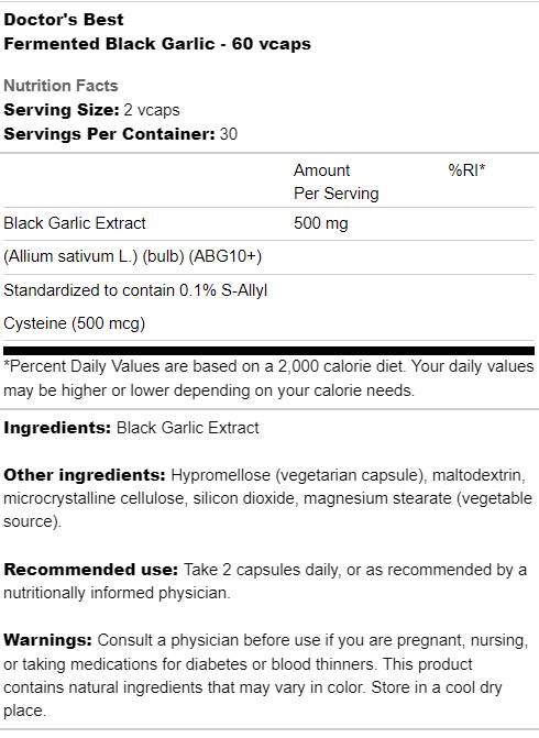 Meilleur ail noir fermenté - 60 capsules