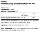 Citrate de magnésium super résistant 225 mg 240 comprimés