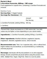 Meilleur fumarate de l-carnitine 855 mg - 180 capsules