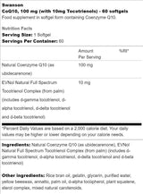 COQ10 100mg | Avec 10 mg de capsules de gel tocotrienols 60