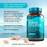 Collagène de poisson 1400 mg avec de l'acide hyaluronique 100 mg 120 comprimés