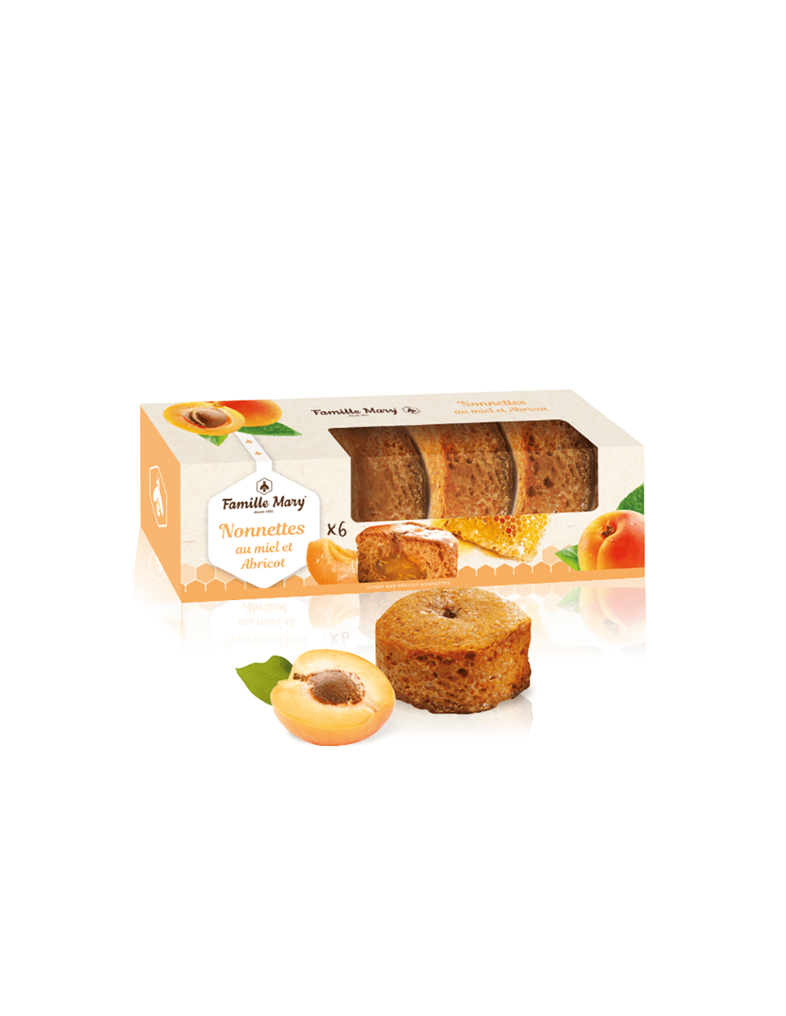 Non-Ette avec miel biologique et abricot - bonbons français traditionnels, 150 g
