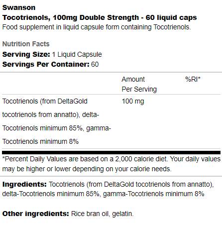 TOCOTRIENOLS DOUBLE FORCE 100 mg 60 capsules de gel