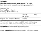 Spectre complet Magnolia Bark 400 mg 60 capsules