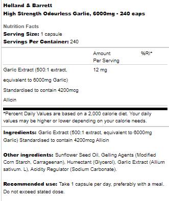 Aip à haute résistance inodore 6000 mg - 240 capsules
