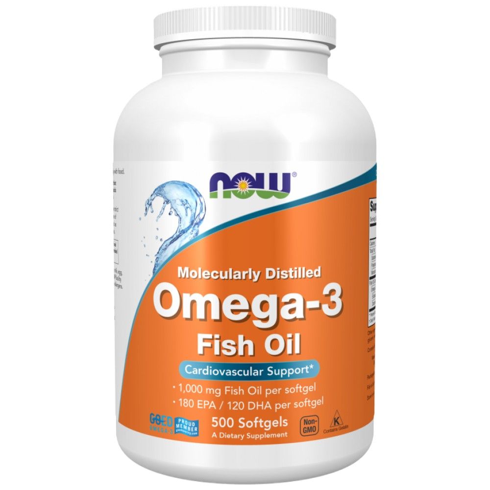 Oméga 3 1000 mg/distillé moléculaire - 500 capsules de gel