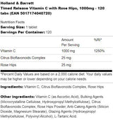 Vitamine C avec des hanches de rose 1500 mg | Libération chronométrée - 100 comprimés