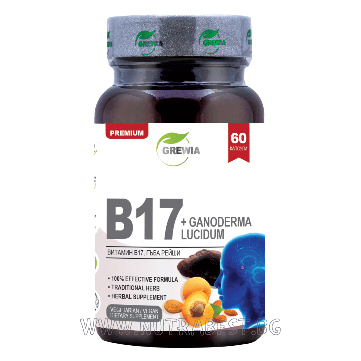 Vitamine B17 (B17) + Amigdalina + Ganoderma Lucidum 60 Caps Grewia