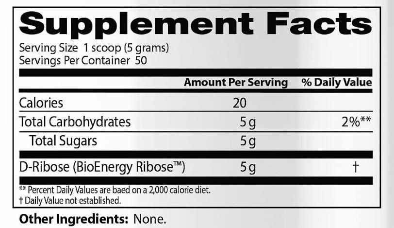 Meilleure poudre D-ribose - 250 grammes