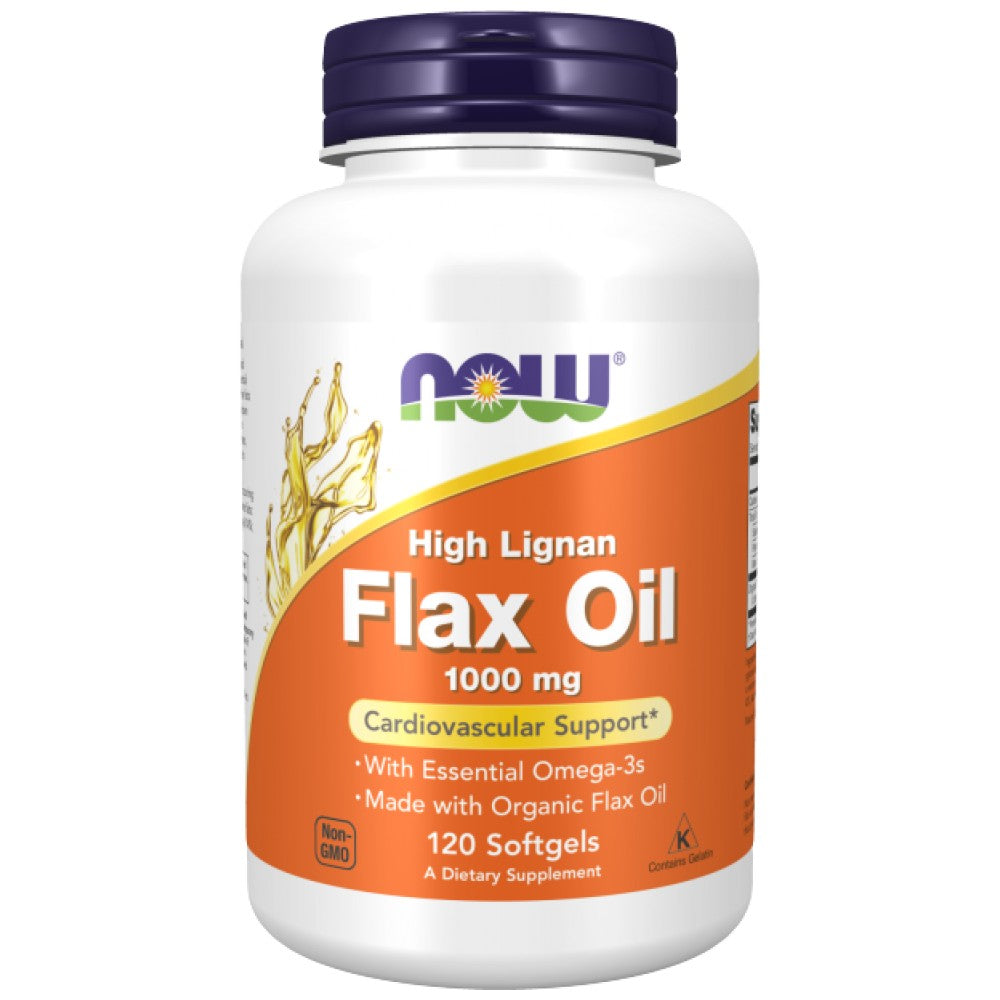 Huile de lin (lignan élevé) 1000 mg - 120 capsules de gel