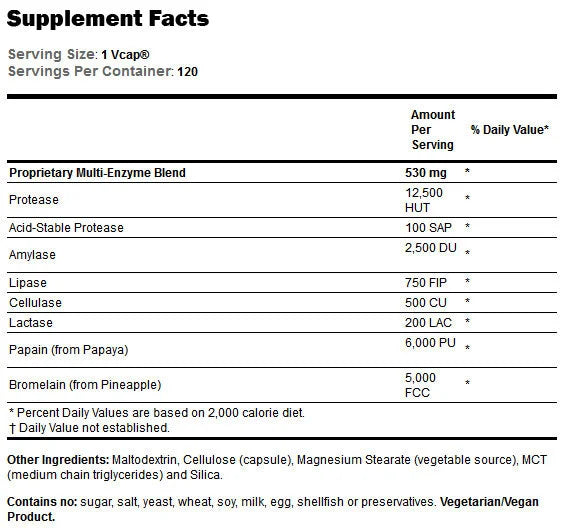 Enzymes végétales - 120 capsules