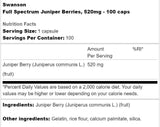 Baies de genévrer à spectre complet 520 mg 60 capsules