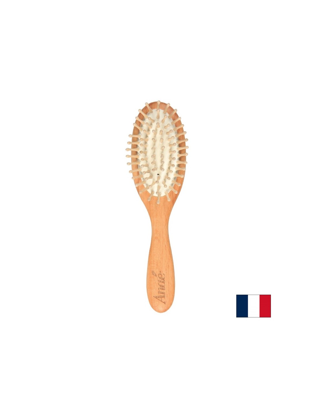Brosse en bois pour tous les types de cheveux, 18 cm
