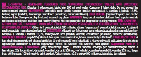 Tabs effervescents L-Carnitine 500mg/20.