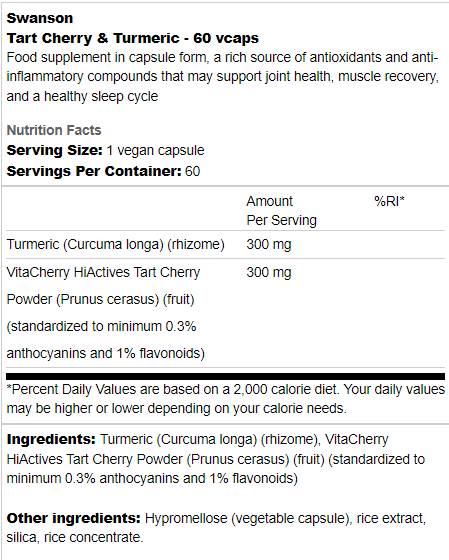 Capsules de cerise et de curcuma tarmé 60