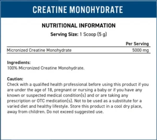 Créatine monohydrate - 500 grammes