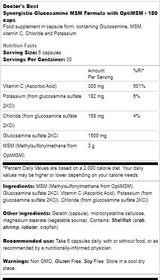 Formule Synergique Glucosamine MSM | Avec OptimSm - 180 capsules
