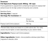Spectrum complet Feuille de papaye 400 mg 60 capsules