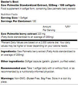 Best Saw Palmetto 320 mg - 180 capsules de gel