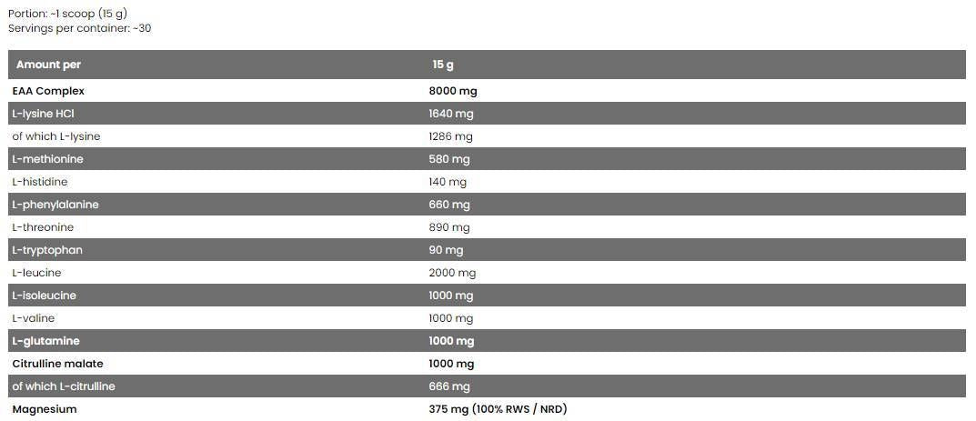 <tc>BAD ASS</tc> / Amino - 15 grammes