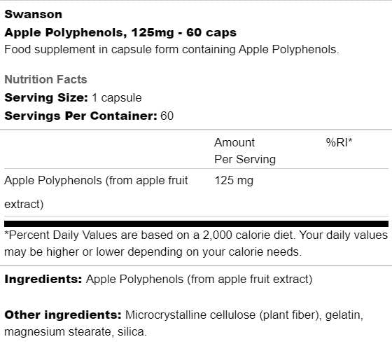 Polyphénols de pomme 125 mg 60 capsules