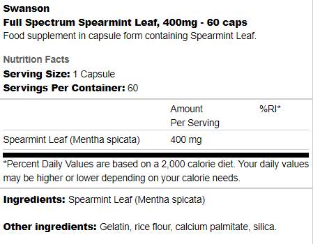 Spectrum complet Feuille de clôture 400 mg 60 capsules