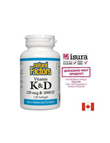 Vitamine K2 120 MCG | D3 1000 UI - 120 capsules de gel