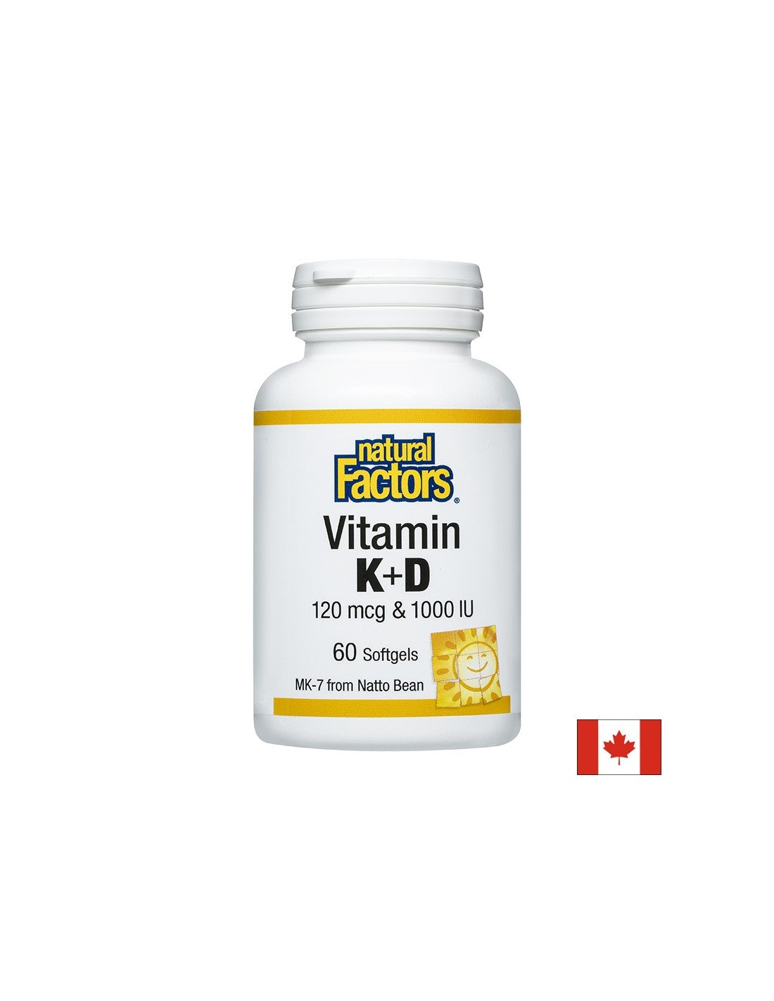 Vitamine K2 120 mcg et D3 1000 UI, 60 capsules molles <tc>Natural Factors</tc>