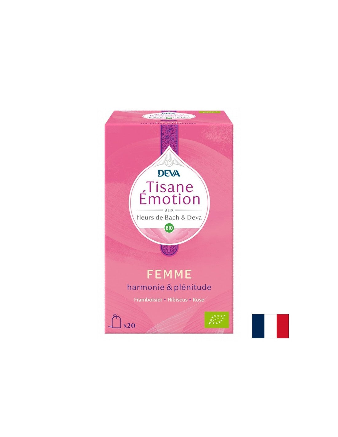 Thé à base de plantes "sérénité" pour les femmes (avec des élixirs floraux selon la méthode du Dr Bach), 20 sacs filtrants